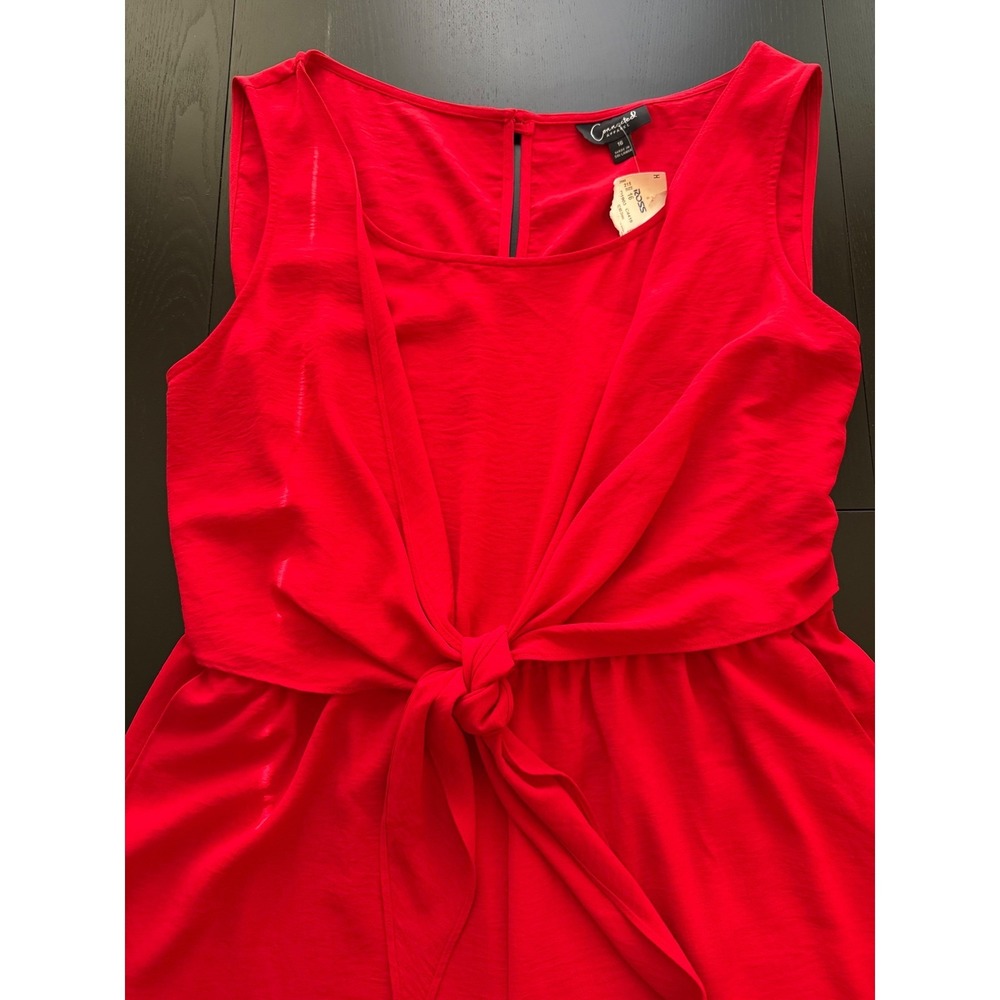 Connected Apparel Jumpsuit Womens Size 16 Red Sleeveless One-Piece Holiday Party